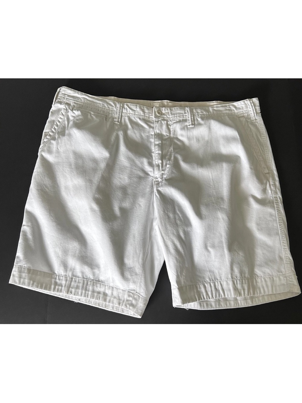 Ralph Lauren Men's White Cotton Flat-Front Shorts
